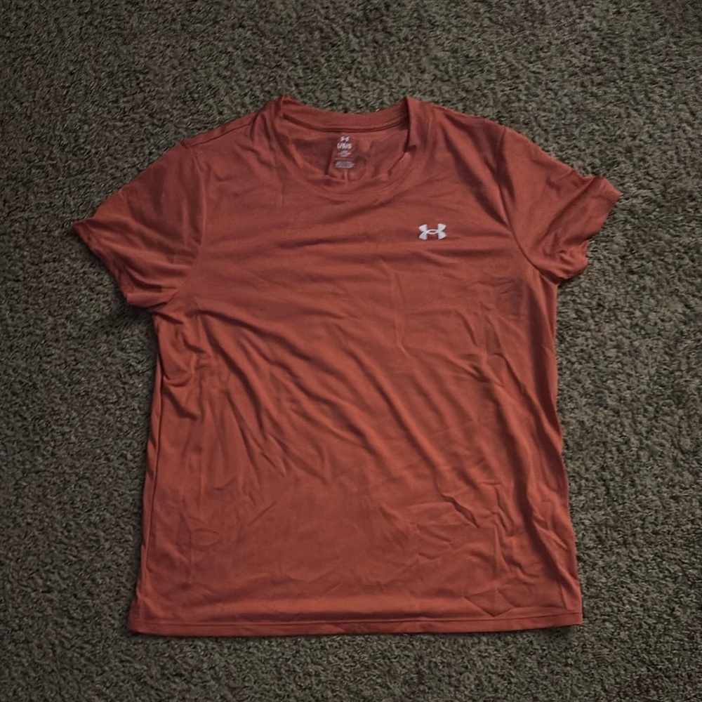 Under Armour Orange Tee Shirt Size Large - Picture 1 of 5